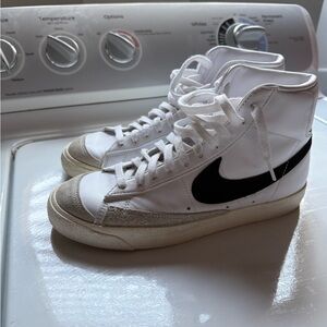 Nike White and Black High-Top Sneakers